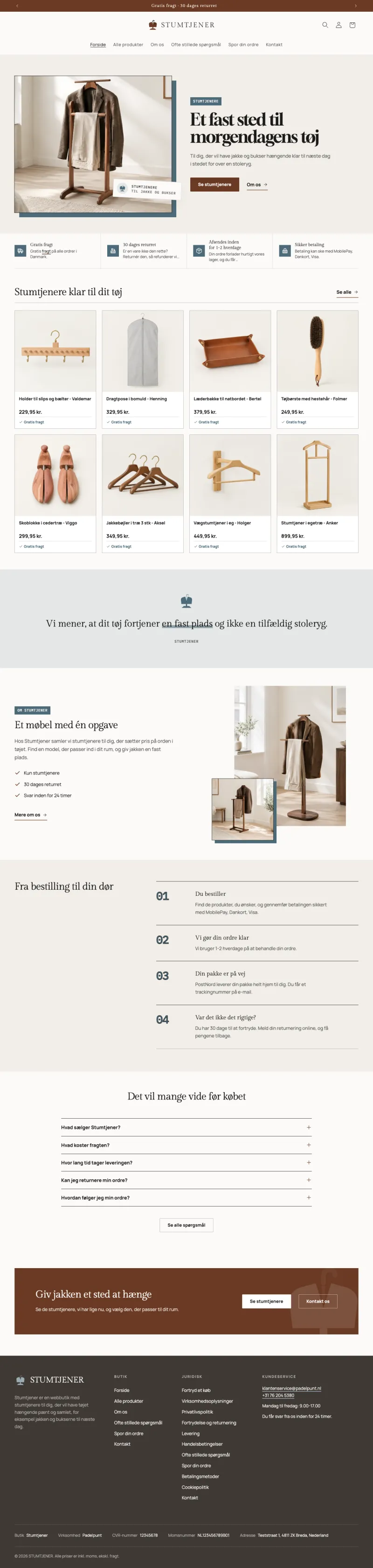 Hele forsiden af Stumtjener