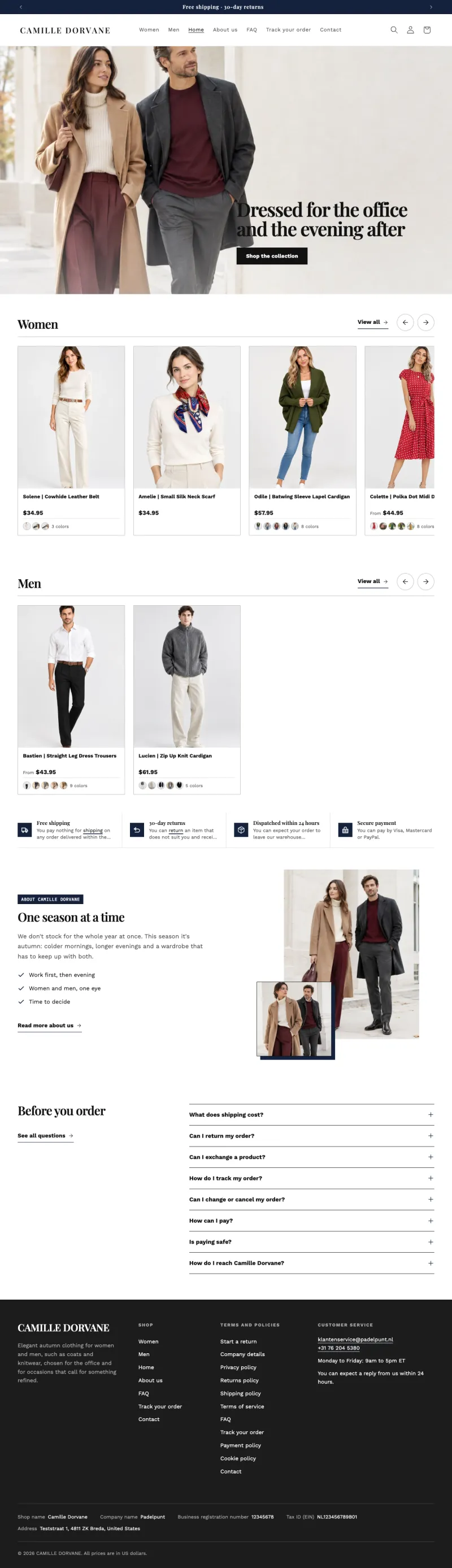 Full homepage of Camille Dorvane