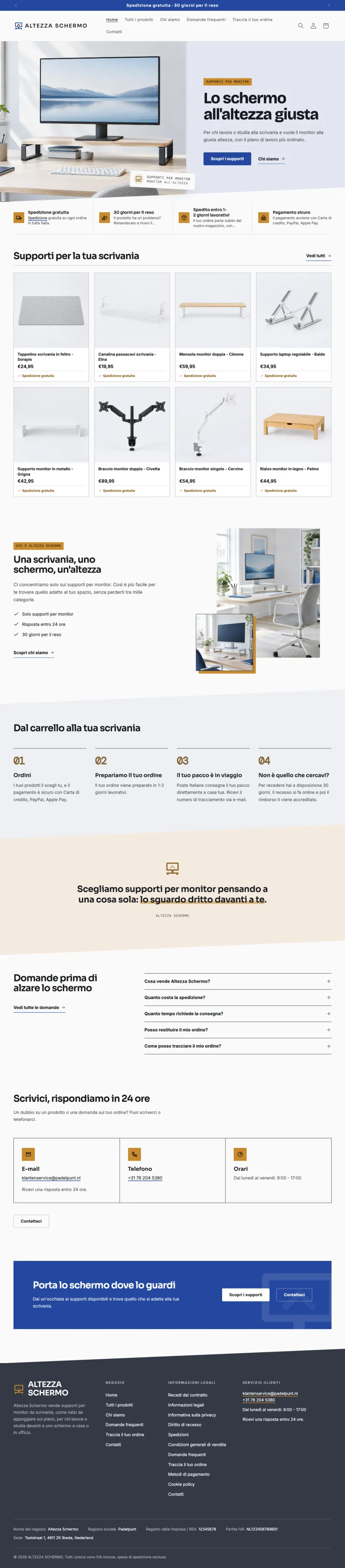 Home page completa di Altezza Schermo